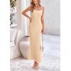 imagePRETTYGARDEN Spring Dresses for Women 2025 Summer Resort Wear Sexy Bodycon Sundress Spaghetti Strap Vacation Maxi DressApricot