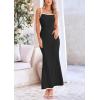imagePRETTYGARDEN Spring Dresses for Women 2025 Summer Resort Wear Sexy Bodycon Sundress Spaghetti Strap Vacation Maxi DressBlack
