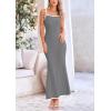 imagePRETTYGARDEN Spring Dresses for Women 2025 Summer Resort Wear Sexy Bodycon Sundress Spaghetti Strap Vacation Maxi DressGrey