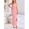 imagePRETTYGARDEN Spring Dresses for Women 2025 Summer Resort Wear Sexy Bodycon Sundress Spaghetti Strap Vacation Maxi DressLight Pink