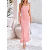 imagePRETTYGARDEN Spring Dresses for Women 2025 Summer Resort Wear Sexy Bodycon Sundress Spaghetti Strap Vacation Maxi DressLight Pink
