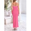 imagePRETTYGARDEN Spring Dresses for Women 2025 Summer Resort Wear Sexy Bodycon Sundress Spaghetti Strap Vacation Maxi DressPink