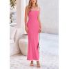 imagePRETTYGARDEN Spring Dresses for Women 2025 Summer Resort Wear Sexy Bodycon Sundress Spaghetti Strap Vacation Maxi DressPink