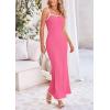 imagePRETTYGARDEN Spring Dresses for Women 2025 Summer Resort Wear Sexy Bodycon Sundress Spaghetti Strap Vacation Maxi DressPink