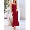 imagePRETTYGARDEN Spring Dresses for Women 2025 Summer Resort Wear Sexy Bodycon Sundress Spaghetti Strap Vacation Maxi DressWine Red