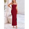 imagePRETTYGARDEN Spring Dresses for Women 2025 Summer Resort Wear Sexy Bodycon Sundress Spaghetti Strap Vacation Maxi DressWine Red