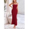 imagePRETTYGARDEN Spring Dresses for Women 2025 Summer Resort Wear Sexy Bodycon Sundress Spaghetti Strap Vacation Maxi DressWine Red