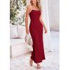 imagePRETTYGARDEN Spring Dresses for Women 2025 Summer Resort Wear Sexy Bodycon Sundress Spaghetti Strap Vacation Maxi DressWine Red