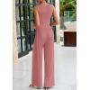 imagePRETTYGARDEN Spring Two Piece Sets For Women 2025 Ribbed Knit Crew Neck Sleeveless Tank Tops Wide Leg Pants Casual Lounge SetDusty Pink