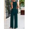 imagePRETTYGARDEN Spring Two Piece Sets For Women 2025 Ribbed Knit Crew Neck Sleeveless Tank Tops Wide Leg Pants Casual Lounge SetLake Blue