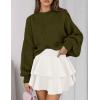 imagePRETTYGARDEN Sweaters for Women 2025 Fall Chunky Knit Long Sleeve Crew Neck Oversized Pullover Tops Winter Fashion ClothingArmy Green