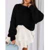 imagePRETTYGARDEN Sweaters for Women 2025 Fall Chunky Knit Long Sleeve Crew Neck Oversized Pullover Tops Winter Fashion ClothingBlack