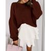imagePRETTYGARDEN Sweaters for Women 2025 Fall Chunky Knit Long Sleeve Crew Neck Oversized Pullover Tops Winter Fashion ClothingBrown