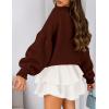 imagePRETTYGARDEN Sweaters for Women 2025 Fall Chunky Knit Long Sleeve Crew Neck Oversized Pullover Tops Winter Fashion ClothingBrown