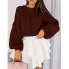 imagePRETTYGARDEN Sweaters for Women 2025 Fall Chunky Knit Long Sleeve Crew Neck Oversized Pullover Tops Winter Fashion ClothingBrown