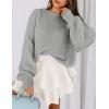 imagePRETTYGARDEN Sweaters for Women 2025 Fall Chunky Knit Long Sleeve Crew Neck Oversized Pullover Tops Winter Fashion ClothingGrey