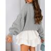 imagePRETTYGARDEN Sweaters for Women 2025 Fall Chunky Knit Long Sleeve Crew Neck Oversized Pullover Tops Winter Fashion ClothingGrey