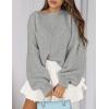 imagePRETTYGARDEN Sweaters for Women 2025 Fall Chunky Knit Long Sleeve Crew Neck Oversized Pullover Tops Winter Fashion ClothingGrey