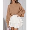 imagePRETTYGARDEN Sweaters for Women 2025 Fall Chunky Knit Long Sleeve Crew Neck Oversized Pullover Tops Winter Fashion ClothingKhaki