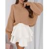 imagePRETTYGARDEN Sweaters for Women 2025 Fall Chunky Knit Long Sleeve Crew Neck Oversized Pullover Tops Winter Fashion ClothingKhaki