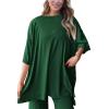 imagePRETTYGARDEN Two Piece Sets For Women Summer Fashion Lounge Matching Set 2025 Travel Vacation Airport Outfits ClothingDark Green