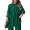 imagePRETTYGARDEN Two Piece Sets For Women Summer Fashion Lounge Matching Set 2025 Travel Vacation Airport Outfits ClothingGreen