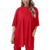 imagePRETTYGARDEN Two Piece Sets For Women Summer Fashion Lounge Matching Set 2025 Travel Vacation Airport Outfits ClothingRed