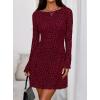 imagePRETTYGARDEN Womens 2025 Fall Fashion Floral Long Sleeve Mini Dress Mesh Bodycon Short Party Date Night Going Out DressesFloral Wine Red