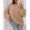 imagePRETTYGARDEN Womens 2025 Fall Oversized Sweaters Chunky Knit Mock Neck Long Sleeve Casual Trendy Pullover Winter ClothesApricot