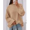 imagePRETTYGARDEN Womens 2025 Fall Oversized Sweaters Chunky Knit Mock Neck Long Sleeve Casual Trendy Pullover Winter ClothesApricot