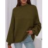 imagePRETTYGARDEN Womens 2025 Fall Oversized Sweaters Chunky Knit Mock Neck Long Sleeve Casual Trendy Pullover Winter ClothesArmy Green