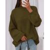 imagePRETTYGARDEN Womens 2025 Fall Oversized Sweaters Chunky Knit Mock Neck Long Sleeve Casual Trendy Pullover Winter ClothesArmy Green
