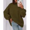imagePRETTYGARDEN Womens 2025 Fall Oversized Sweaters Chunky Knit Mock Neck Long Sleeve Casual Trendy Pullover Winter ClothesArmy Green