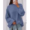 imagePRETTYGARDEN Womens 2025 Fall Oversized Sweaters Chunky Knit Mock Neck Long Sleeve Casual Trendy Pullover Winter ClothesBlue