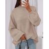 imagePRETTYGARDEN Womens 2025 Fall Oversized Sweaters Chunky Knit Mock Neck Long Sleeve Casual Trendy Pullover Winter ClothesCamel