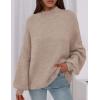 imagePRETTYGARDEN Womens 2025 Fall Oversized Sweaters Chunky Knit Mock Neck Long Sleeve Casual Trendy Pullover Winter ClothesCamel