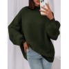 imagePRETTYGARDEN Womens 2025 Fall Oversized Sweaters Chunky Knit Mock Neck Long Sleeve Casual Trendy Pullover Winter ClothesDark Army Green