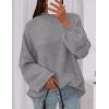 imagePRETTYGARDEN Womens 2025 Fall Oversized Sweaters Chunky Knit Mock Neck Long Sleeve Casual Trendy Pullover Winter ClothesDark Grey