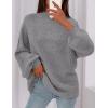 imagePRETTYGARDEN Womens 2025 Fall Oversized Sweaters Chunky Knit Mock Neck Long Sleeve Casual Trendy Pullover Winter ClothesDark Grey