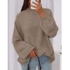 imagePRETTYGARDEN Womens 2025 Fall Oversized Sweaters Chunky Knit Mock Neck Long Sleeve Casual Trendy Pullover Winter ClothesDark Khaki
