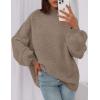 imagePRETTYGARDEN Womens 2025 Fall Oversized Sweaters Chunky Knit Mock Neck Long Sleeve Casual Trendy Pullover Winter ClothesDark Khaki