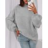 imagePRETTYGARDEN Womens 2025 Fall Oversized Sweaters Chunky Knit Mock Neck Long Sleeve Casual Trendy Pullover Winter ClothesLight Grey