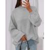 imagePRETTYGARDEN Womens 2025 Fall Oversized Sweaters Chunky Knit Mock Neck Long Sleeve Casual Trendy Pullover Winter ClothesLight Grey