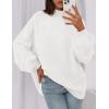 imagePRETTYGARDEN Womens 2025 Fall Oversized Sweaters Chunky Knit Mock Neck Long Sleeve Casual Trendy Pullover Winter ClothesWhite