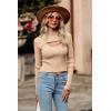 imagePRETTYGARDEN Womens 2025 Fashion Fall Clothes 2 Piece Cutout Tops Long Sleeve Mock Neck Rib Knit Winter Pullover SweaterApricot