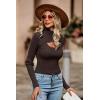 imagePRETTYGARDEN Womens 2025 Fashion Fall Clothes 2 Piece Cutout Tops Long Sleeve Mock Neck Rib Knit Winter Pullover SweaterCoffee