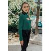 imagePRETTYGARDEN Womens 2025 Fashion Fall Clothes 2 Piece Cutout Tops Long Sleeve Mock Neck Rib Knit Winter Pullover SweaterLake Green