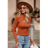 imagePRETTYGARDEN Womens 2025 Fashion Fall Clothes 2 Piece Cutout Tops Long Sleeve Mock Neck Rib Knit Winter Pullover SweaterRust Red
