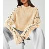 imagePRETTYGARDEN Womens Chunky Knit Sweaters 2025 Fall Long Sleeve Mock Neck Oversized Pullover Tops Winter Fashion ClothesBeige