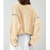 imagePRETTYGARDEN Womens Chunky Knit Sweaters 2025 Fall Long Sleeve Mock Neck Oversized Pullover Tops Winter Fashion ClothesBeige